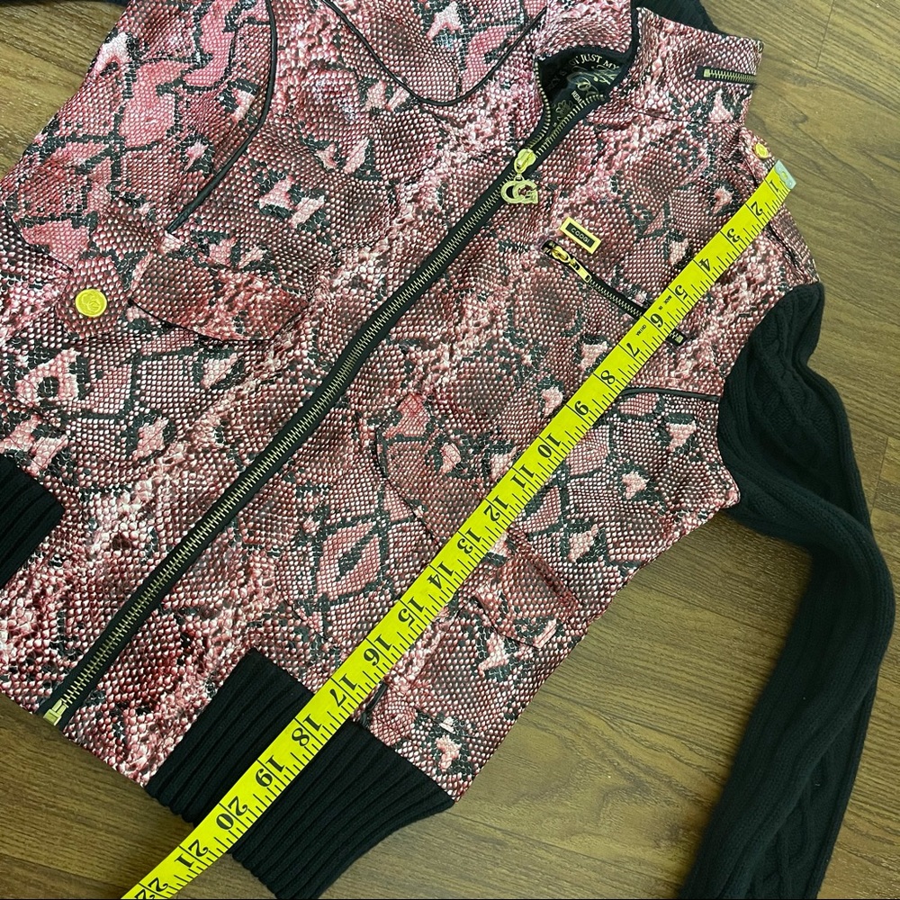 COOGI Faux Snake Skin Jacket Sweater Sleeve NWT size Small - Picture 13 of 16